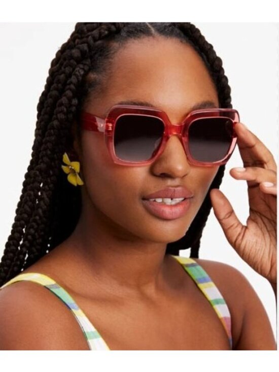 Kate Spade NAOMI/S 0733 HA Sunglasses Transparent Peach Square Frame